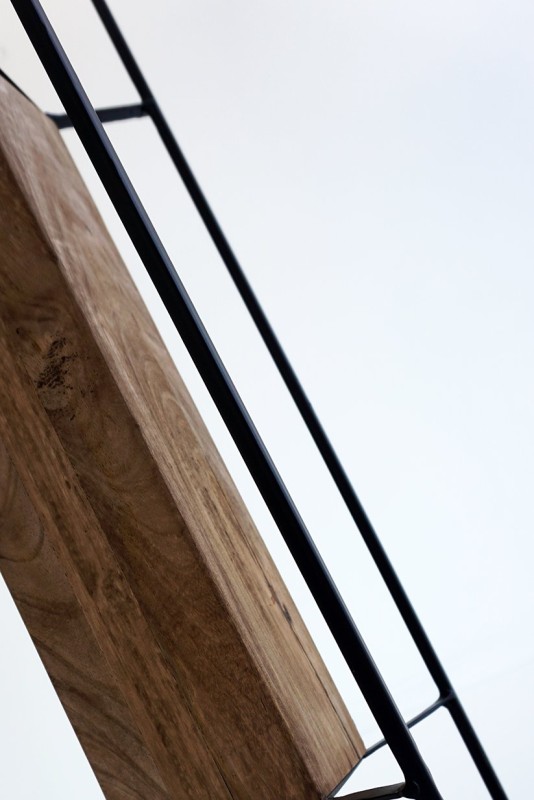 Lampadaire industriel bois et métal 100 cm - Totem