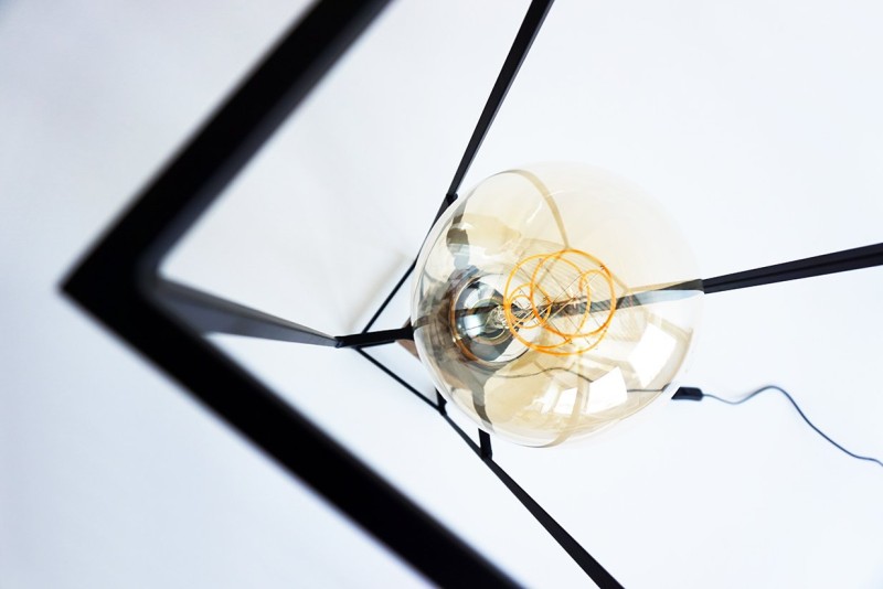 Lampadaire industriel bois et métal 100 cm - Totem