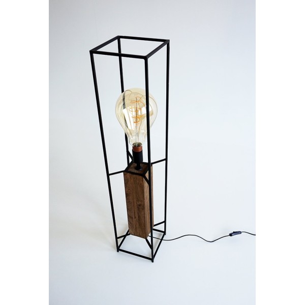 Lampadaire industriel bois et métal 100 cm - Totem