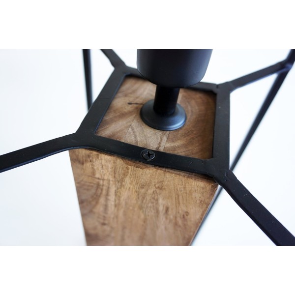 Lampadaire industriel bois et métal 100 cm - Totem