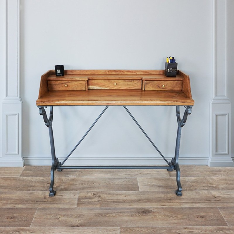 Console industrielle bois et métal