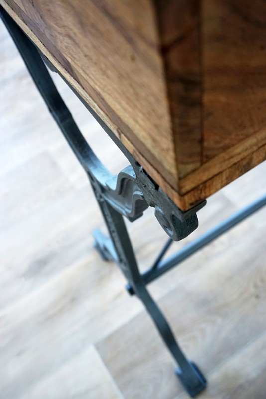 Console industrielle bois et métal