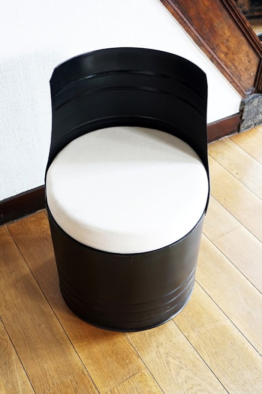 Fauteuil industriel bidon carbone