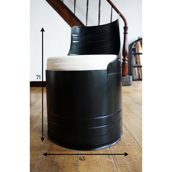 Fauteuil industriel bidon carbone