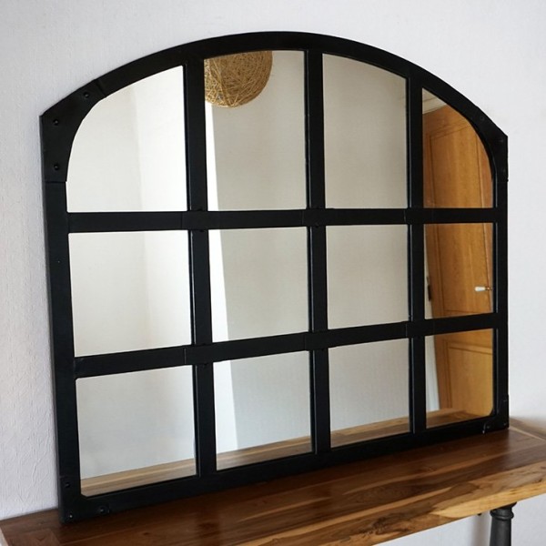 Miroir industriel design noir