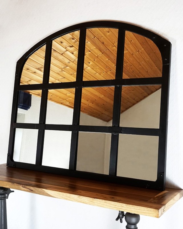 Miroir industriel design noir 120 X 100 cm