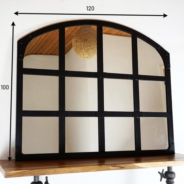 Miroir industriel design noir