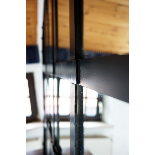 Miroir industriel design noir