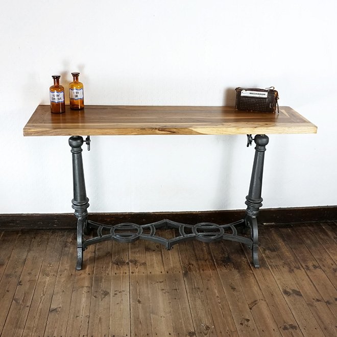 Console industrielle métal et teck - Sewing