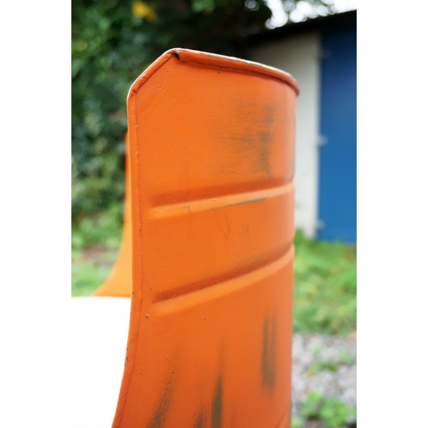 Fauteuil industriel bidon orange