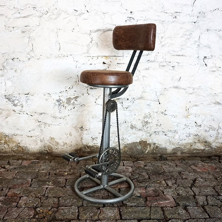 Tabouret de bar à pédales avec dossier