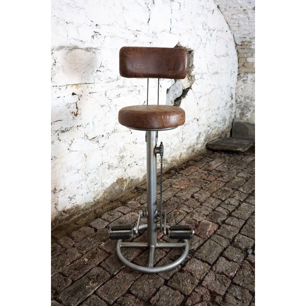 Tabouret de bar à pédales avec dossier