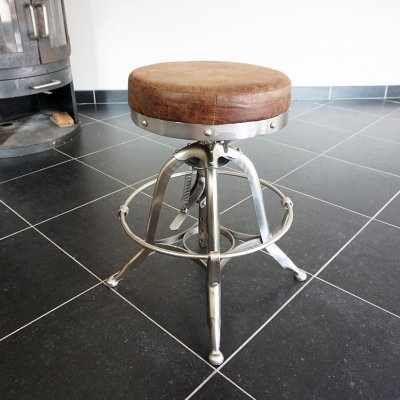 Tabouret industriel cuir