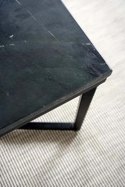 Table basse rectangulaire en marbre noir - Madras