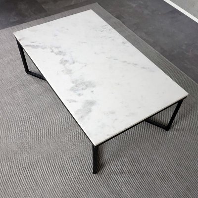 Table basse rectangulaire en marbre blanc - Madras