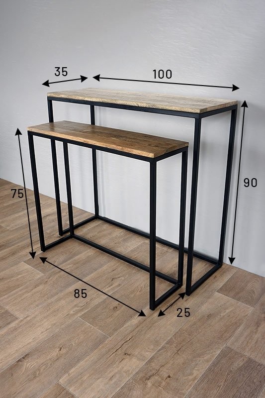 Double console bois et métal