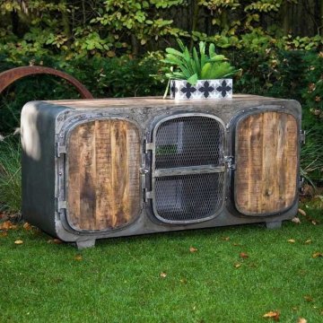 Meuble TV industriel finition naturelle - Bateau