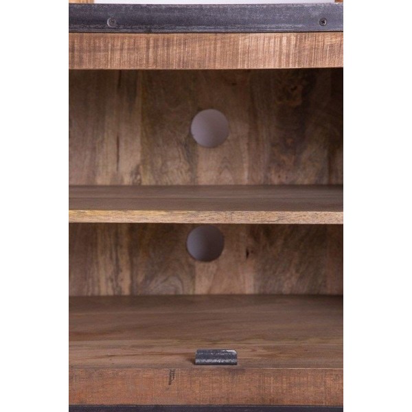 Meuble TV industriel 4 tiroirs finition antique