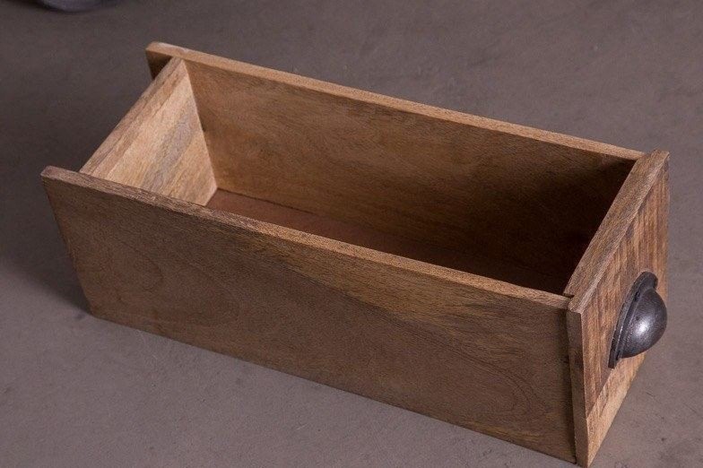 Meuble TV industriel 4 tiroirs finition antique