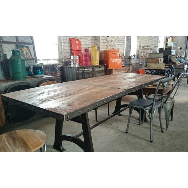 Table de salle à manger industrielle extensible