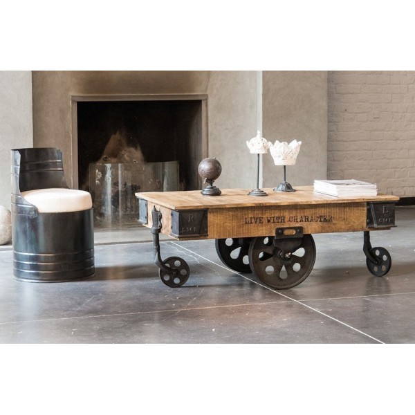 Table basse industrielle finition noir
