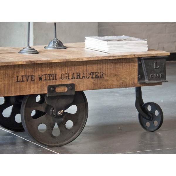 Table basse industrielle finition noir