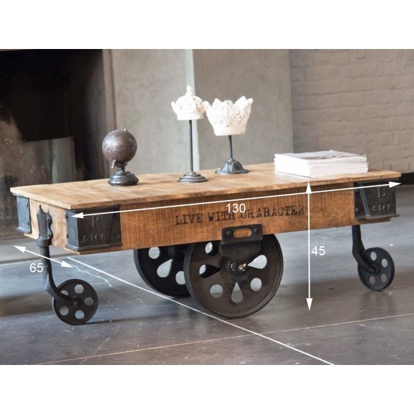 Table basse industrielle finition noir