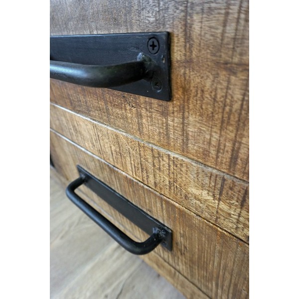 Meuble TV bois & metal BROOKLYN 115 cm