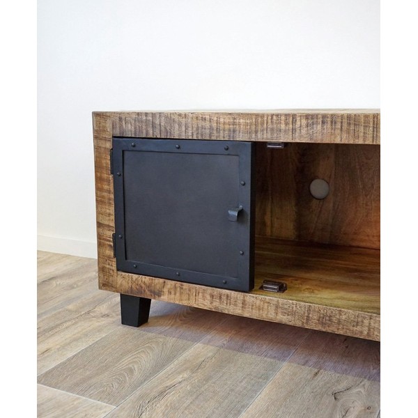 Meuble TV bois & metal BROOKLYN 115 cm