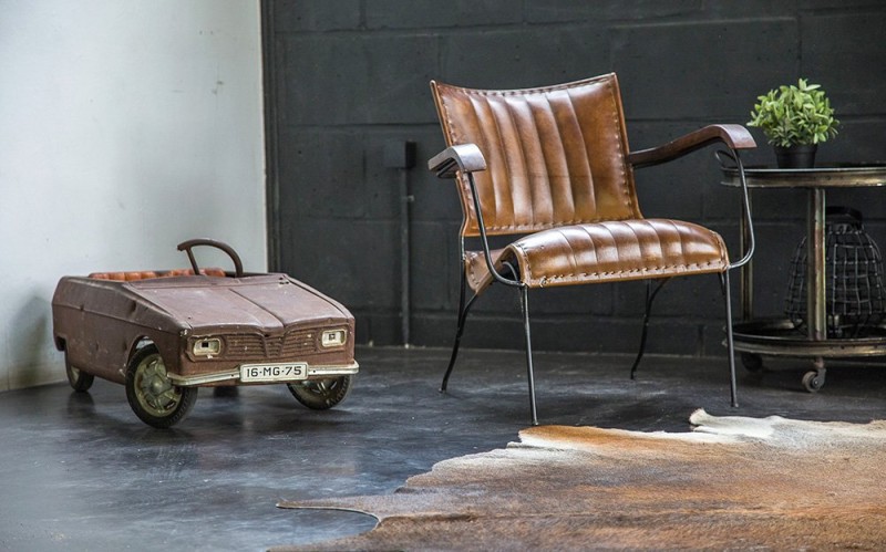 Fauteuil vintage en cuir Cosy 1 place