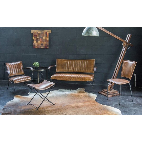 Tabouret d’appoint pliant en cuir vintage SMART