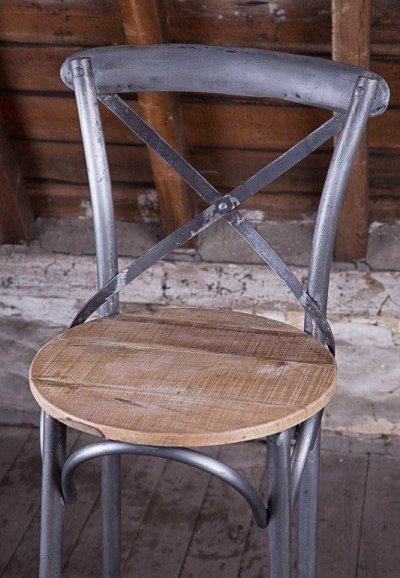 Chaise haute bistrot bois metal
