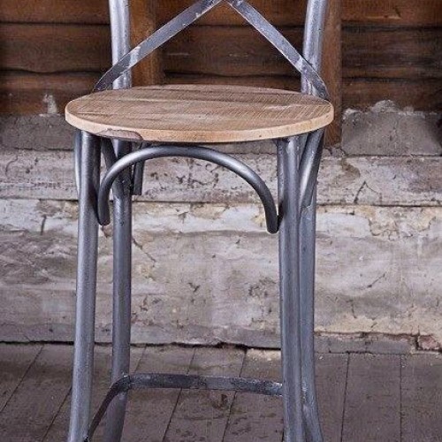 Chaise haute bistrot bois metal