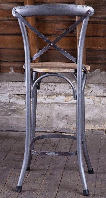 Chaise haute bistrot bois metal