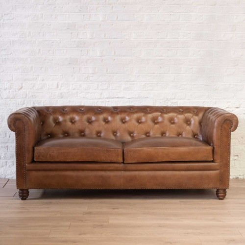 Canapé Chesterfield cuir 3 place