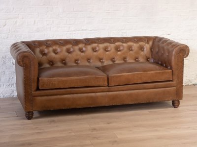 Canapé Chesterfield cuir 3 place