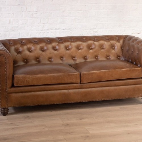 Canapé Chesterfield cuir 3 place
