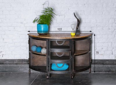 Console industrielle design noire