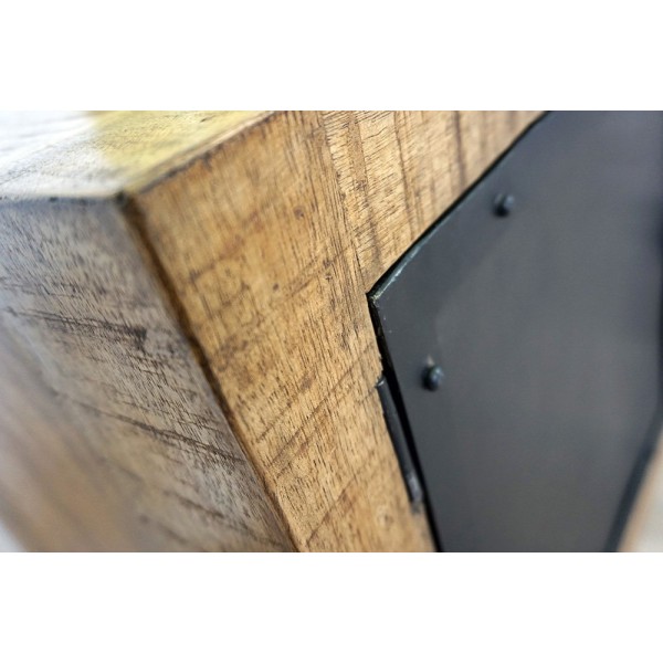 Meuble TV bois & metal BROOKLYN 115 cm