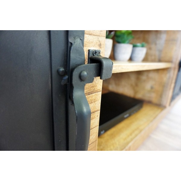 Meuble TV bois & metal BROOKLYN 115 cm