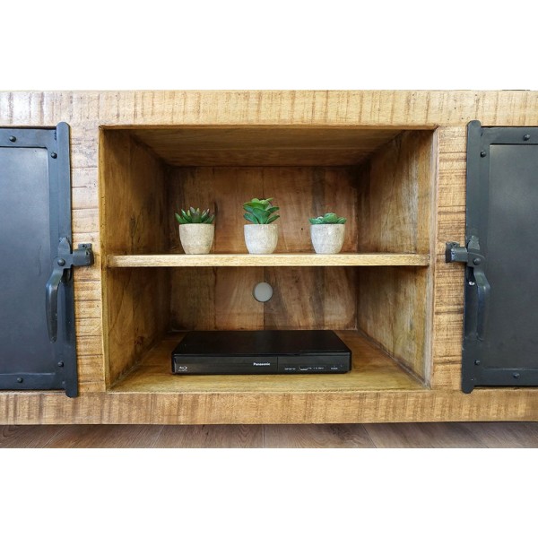 Meuble TV bois & metal BROOKLYN 115 cm
