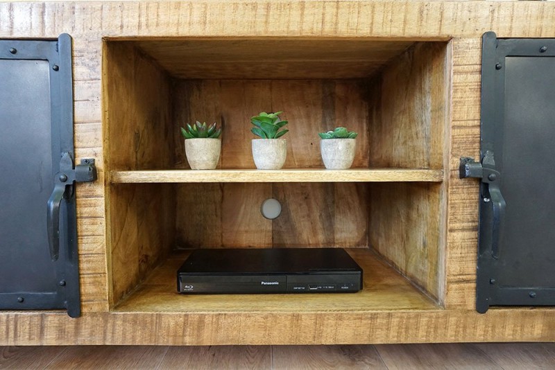 Meuble TV bois & métal 150 cm - Brooklyn