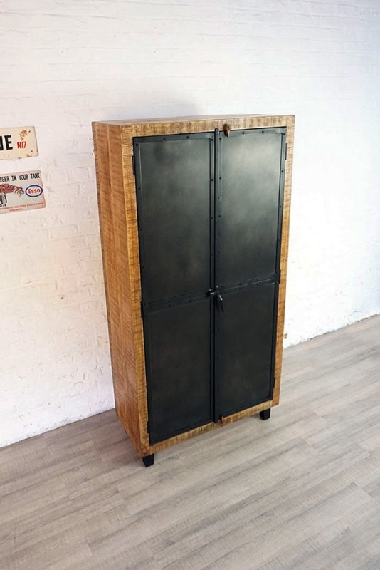 Armoire industrielle bois et métal - Brooklyn