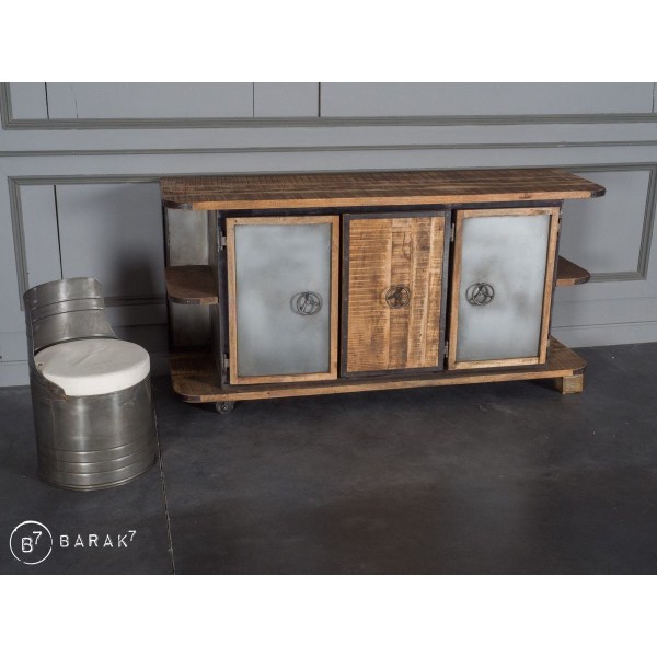 Fauteuil industriel bidon métal
