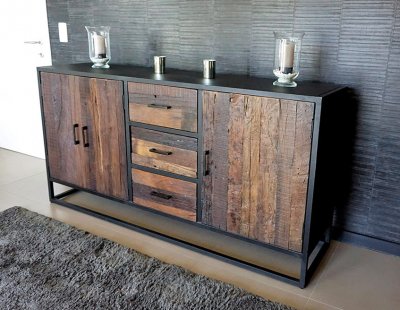 Grand buffet industriel 3 portes - Recycled