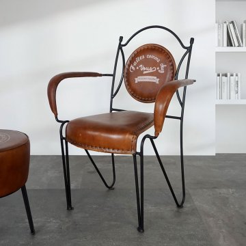 Chaise industrielle "Faites comme chez vous"