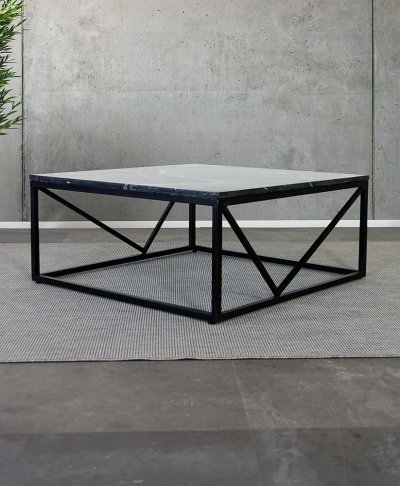 Table basse carrée en marbre noir - Verona