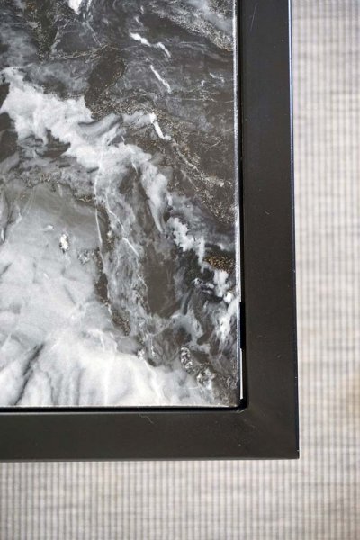 Table basse carrée en marbre noir - Louis