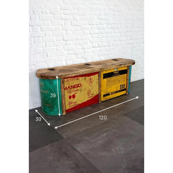Banc bois et métal