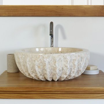 Vasque de salle bain à poser en pierre - Abstrak